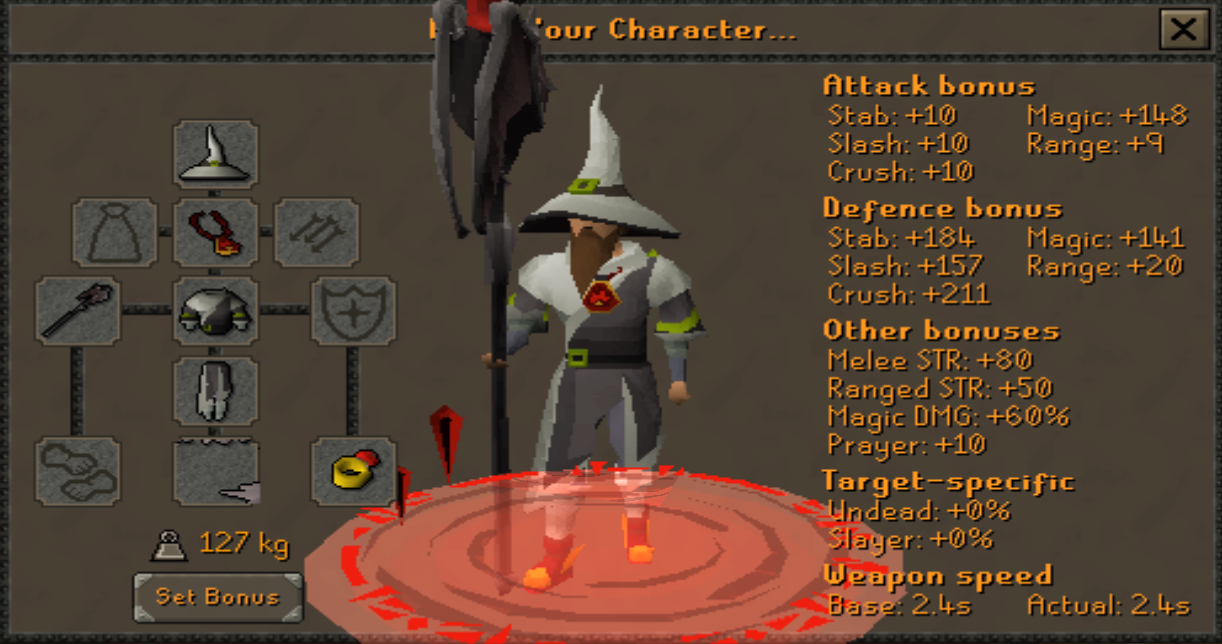 Ancestral Armour with Sanguinesti Staff