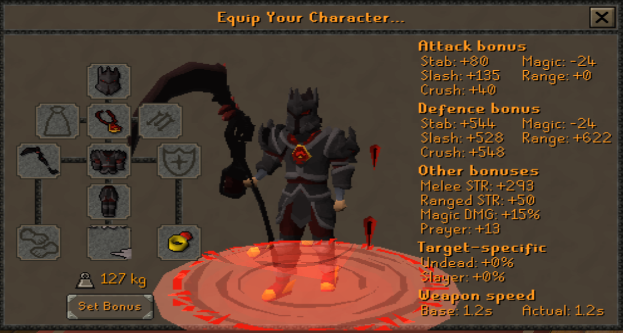 Torva Armour with Scythe of Vitur